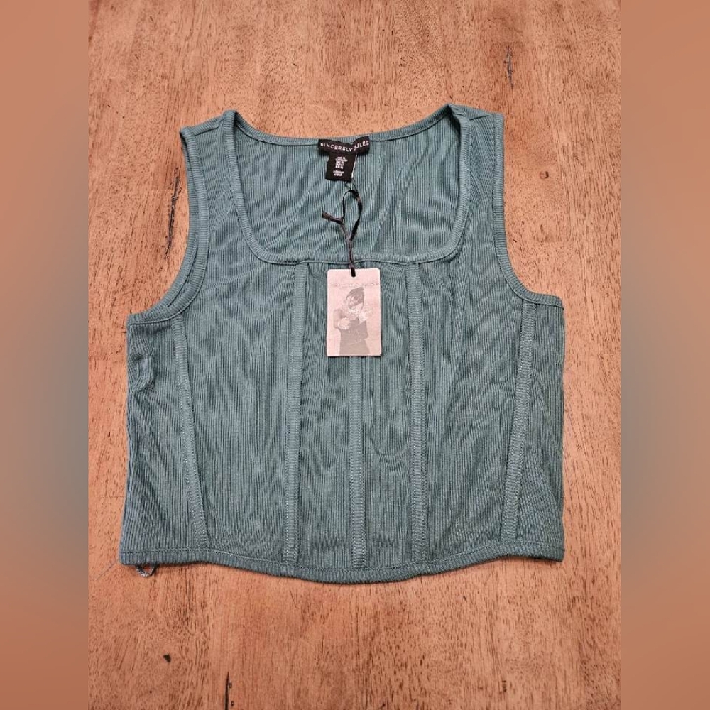 Sincerely Jules Green Crop Top NWT Size M